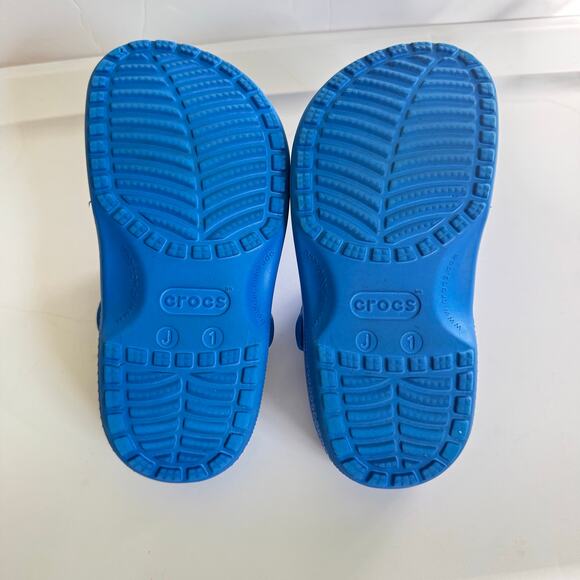 Crocs Classic Clog Youth J1 Blue Kids Slip-On Casual Water Beach Shoes - Picture 3 of 11